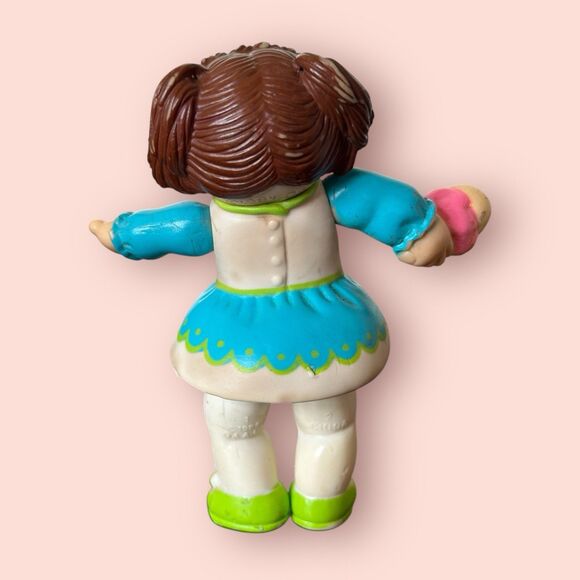 VTG Cabbage Patch Kids Doll 1984 PVC Girl 3.5” Figure Ice Cream Brown Pigtails - Picture 5 of 6